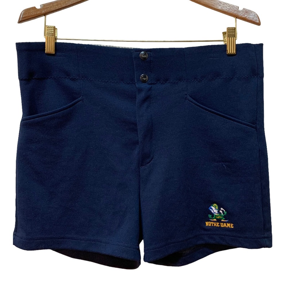 Vintage Champion Gym Shorts Notre Dame Fighting Irish Navy Gold Made in USA L
